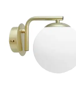 Nástenná lampa AMADEO s mosadznou konštrukciou 1x40W E14 s bielym tienidlom