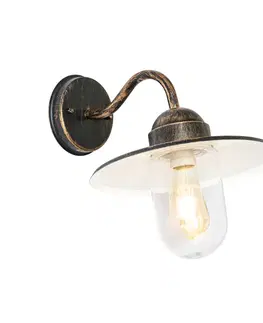 Rustikálna vonkajšia nástenná lampa staroružová IP44 - Kansas