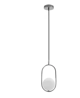 Závesná lampa Cordel chróm 1x20W G9 s bielym tienidlom