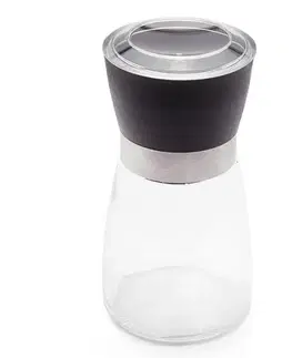 Kinekus Mlynček ručný na korenie a soľ, 170 ml, sklo/UH čierny