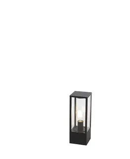 Stojaca vonkajšia lampa čierna 40 cm so zemným hrotom a káblovou žľabkou - Charlois