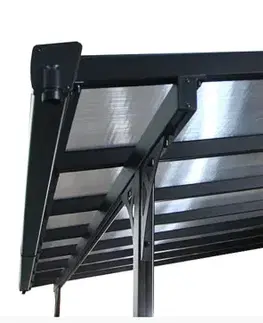Pergola 618 x 305 cm (čierná+šedý polykarbonát)