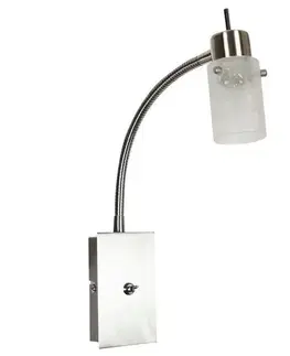 Nástenná lampa, nástenné svietidlo, lampa na rameno, 1X40W, G9, matný nikel, ĽADOVÉ KRÁĽOVSTVO