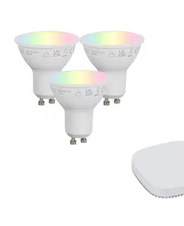 Sada inteligentných stmievateľných LED žiaroviek GU10 4,7 W 400 lm 2700 K – 6500 K vrátane Zigbee Smart Hub
