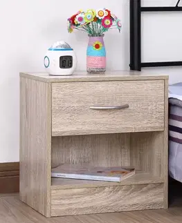 Nočný stolík 1 ks D06420 dub sonoma Dekorhome
