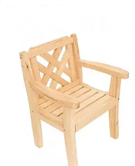 DEOKORK Masívne zahradné kreslo z borovice ROMANTIC (32 mm)