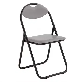 Skladacia stolička Atom Black sivá