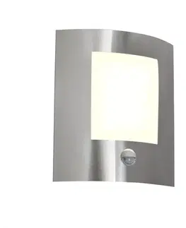 Moderná vonkajšia nástenná lampa oceľová s pohybovým senzorom IP44 - Emmerald 1