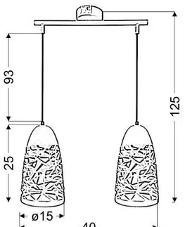 Stropná závesná lampa 2xE27 biela SABRIN