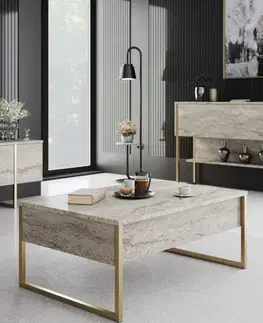 Living Room Furniture Set Luxe Set - Travertine, Gold