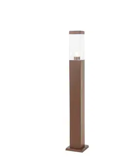 Moderné vonkajšie lampy na stĺp hrdzavohnedá 80 cm - Malios
