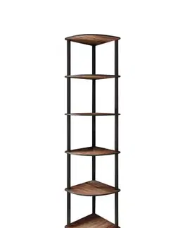 Knižnica Bookcase 6 Corner - Walnut