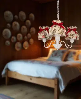 Závesná lampa ROZANO biela 3x40W E27 kvetinové tienidlo