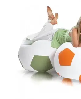 Sedací vak lopta sport l ekokoža 325l TiaHome - Oranžová