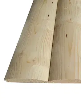 Fasádne palubovky zrubový profil D TUZEMSKÝ SMRK 19 × 186 × 4000 mm