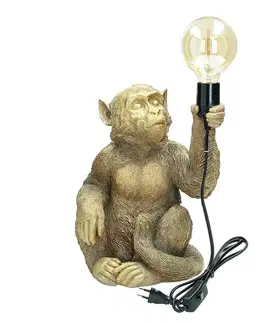 Dekoria Stolová lampa Gold Monkey 36cm, 25,5 x 23,5 x 36 cm 