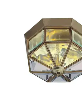 Searchlight 8235AB - Stropné svietidlo FLUSH 2xE14/60W/230V mosadz 8235AB