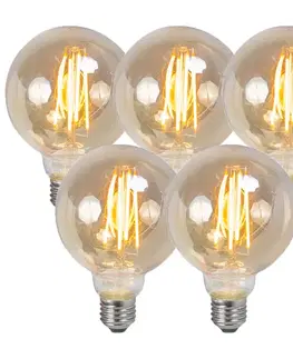 Sada 5 E27 stmievateľných LED žiaroviek s vláknom dymové 5W 450lm 2200K