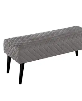 Dekoria Čalúnená lavica, pikovaná, Velvet, Grå, 100 x 40 x 40 cm, Velvet, 704-11