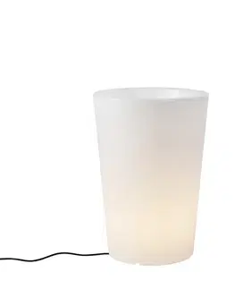 Inteligentná vonkajšia stojaca lampa kvetináč biela IP65 vrátane LED Wifi A60 - Verano