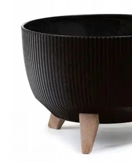 Kinekus Kvetináč plastový, priemer 240mm, ROMA JUMPER, čierny