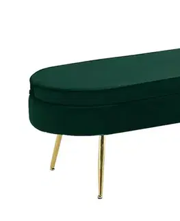 KONDELA Noblin Typ 2 taburetka zelená (Velvet) / zlatá