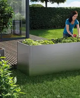Biohort Zvýšený kvetináč na zeleninu BIOHORT 201,6 x 54,7 x 77 cm (šedý kremeň metalíza) 2 x 0,5 (2 krabice)