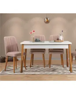 Set stola a stoličiek (5 kusov) Costa White Atlantice-Stone