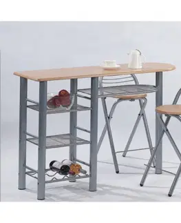 KONDELA Boxer barový set buk / aluminium