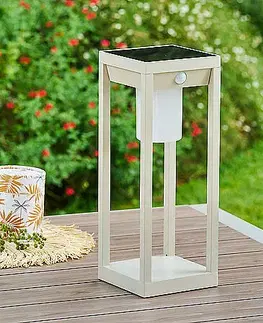 DEOKORK Záhradná solárna lampa 15x15x40 cm (ivory)