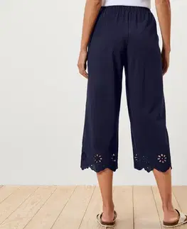 Nohavice culottes s výšivkou