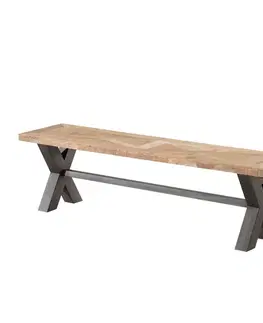 Dekoria Lavička Moscal 160 x 40 x 46 cm black&natural:, 160 x 40 x 46 cm