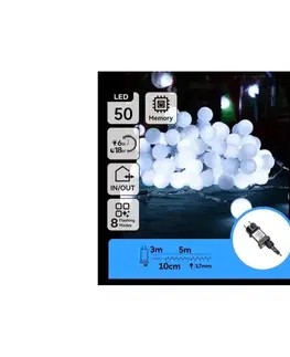  B.V.  - LED vonkajšia dekoratívna svetelná retiazka 50xLED/3,6W/230V/8 funkcií 5m IP44 studená biela B103031RI