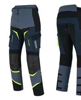 W-TEC Modock kalhoty čierno-modro-fluo žltá - 3XL