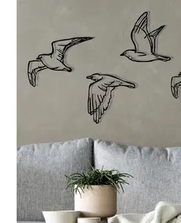  SADA 4x Nástenná dekorácia vtáci kov 279ENZ1292