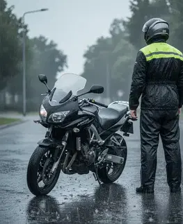 W-TEC Nowet pláštěnka čierna-fluo - XS