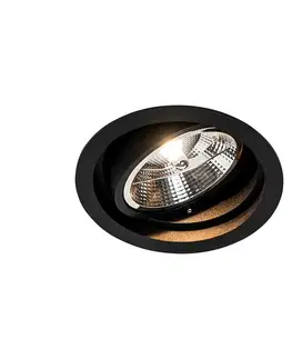 Okrúhly zapustený reflektor čierny nastaviteľný - Chuck 111