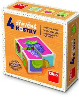 Drevené kocky Ovocie 4 Dino