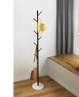 KONDELA Tukan vešiak čierna / biela