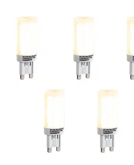 Sada 5 stmievateľných LED žiaroviek G9 s 3-stupňovým stmievaním, opál, 4,5 W, 500 lm, 2700 K