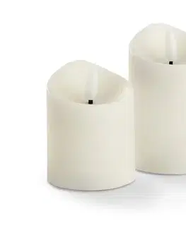 Sviečky z pravého vosku s LED, 2 ks, krémové
