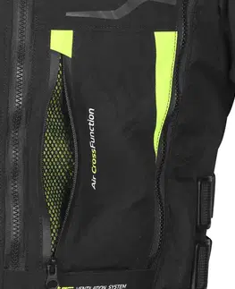 W-TEC Aircross bunda čierna-fluo žltá - 3XL