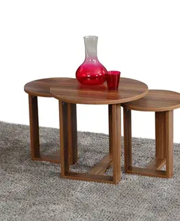 Sada odkladacích stolíkov (3 kusy) Mira - Walnut