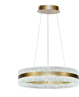 CASTILLO 60 lampa wisząca złoty 35W LED 3000, 4500, 6500K kryształki bezbarwne