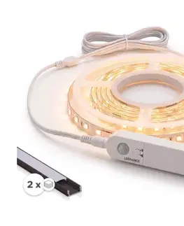 SmartLED SADA 1x LED pás so senzorom FLEX LED/3,6 W/4xAA, 2 m + 2x zapustený profil 1 m 2xSD0029+1xP227986