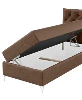 KONDELA Guliette 90 boxspringová posteľ hnedá (Velvet)