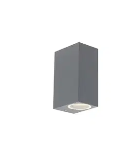 Sada 4 nástenných svietidiel tmavosivá 2-svetlo IP44 - Baleno