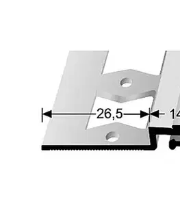 Dilatačný profil pre krytiny do 4,5 mm (skrutkovací) | Küberit 318 G Stříbro F4