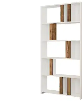 Knižnica Lima - White, Walnut