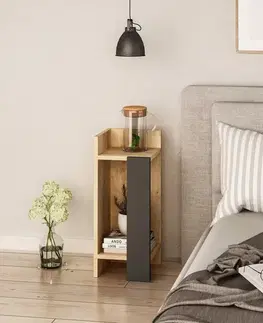 Nočný stolík Elos left - Oak, Anthracite